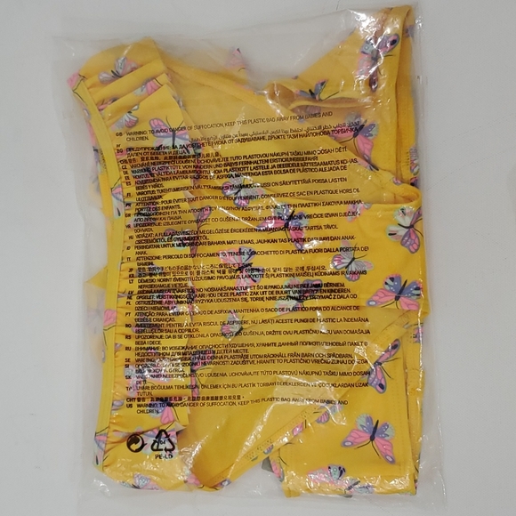 H&M Patterned Ruffle bikini white with butterflies 6x-7 - Picture 5 of 5